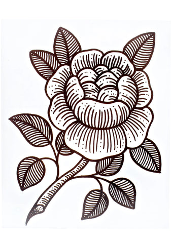 Rosie Woodcut Temporary Tattoo
