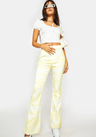 Lemon Psychedelic Flare Pants