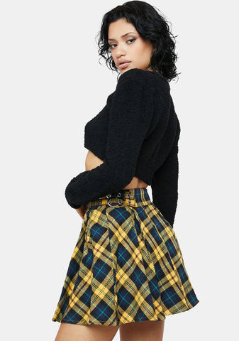 Plaid Pleated High Waist Mini Skirt