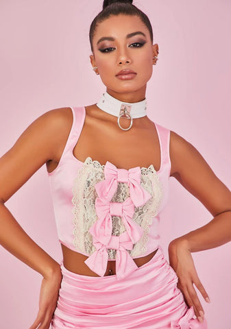 Pampered Princess Satin Corset Top