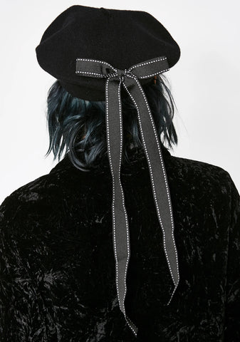 Midnight Honor Bound Bow Beret