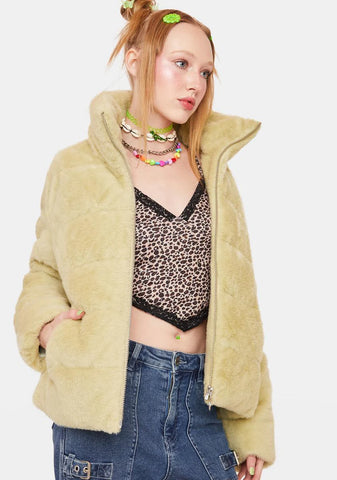 Melon Marina Faux Fur Puffer Jacket