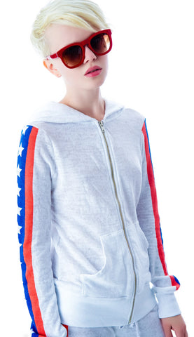 Let's Race Track Jacket - White