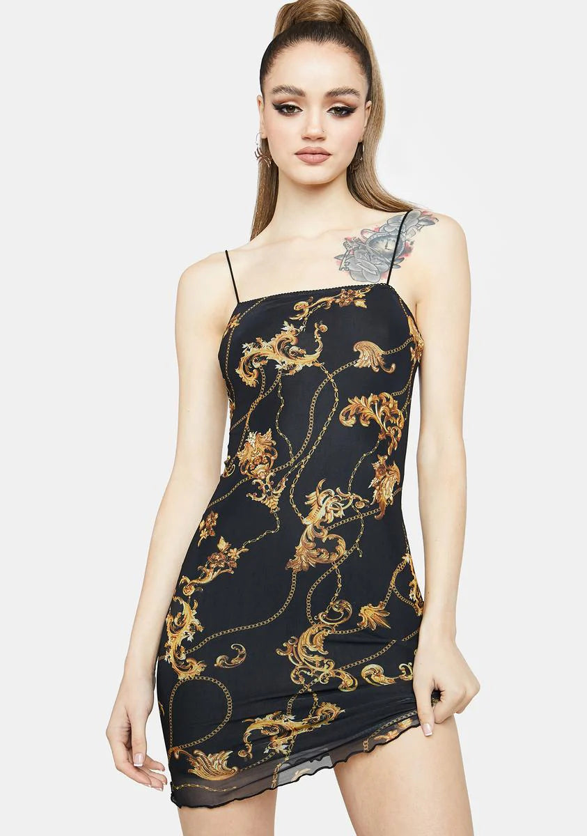 Baroque Lifestyle Mesh Mini Dress
