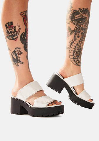 White Dioon Platform Sandals