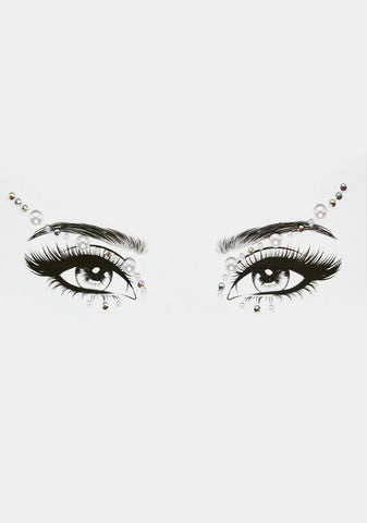 Pearly Goddess Rhinestone Eye Jewels