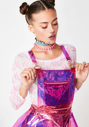 Candy Gurl Hologram Overall Dress