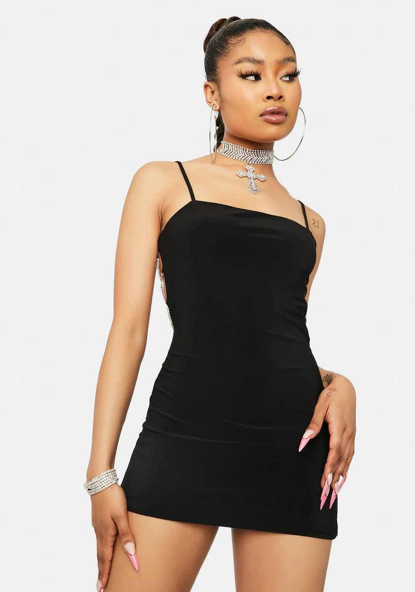 Next Drink Rhinestones Mini Dress