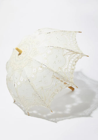 Ivory Waltz After Midnight Lace Parasol