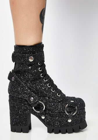 Never Turn Down Glitter Harness Boots