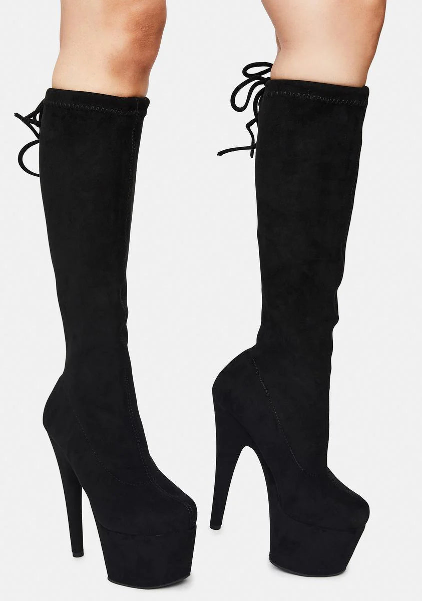 In The Club Platform Knee High Boots