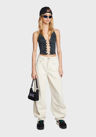 Logan Cinch Back Boyfriend Jeans