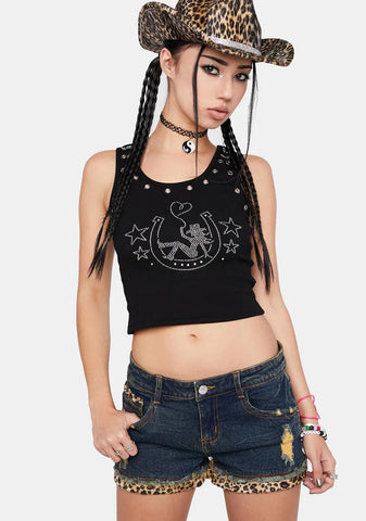 Make Them Sphinx Denim Shorts