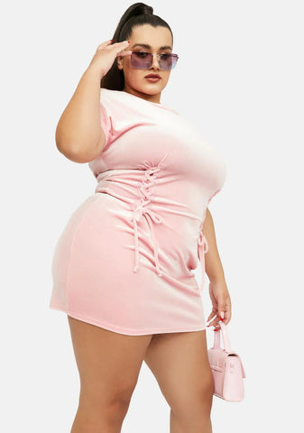 Plus Baby Gonna Act Out Velour Mini Dress