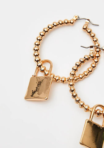 Locked It Talk it Hoop Earrings