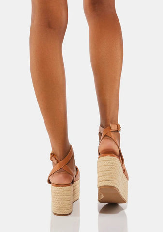 Camel Liam Platform Sandals