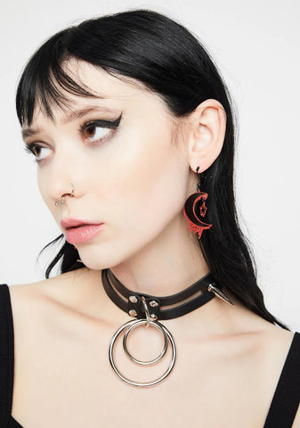 Sacrifice The Night Moon Earrings