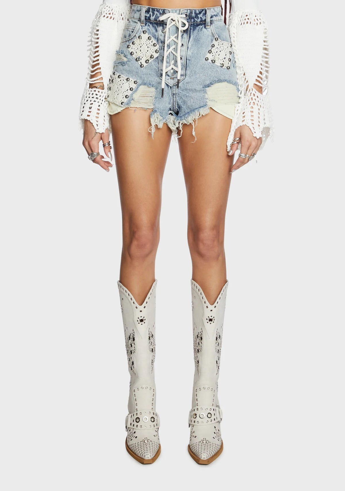 Dayclub Cabana Denim Shorts - Blue