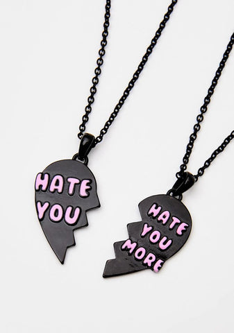 Hate You Friendship Necklace Set