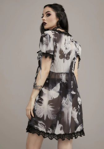 Tragic Accident Printed Babydoll Dress