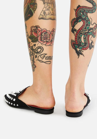 Silver Malacca Studded Flats