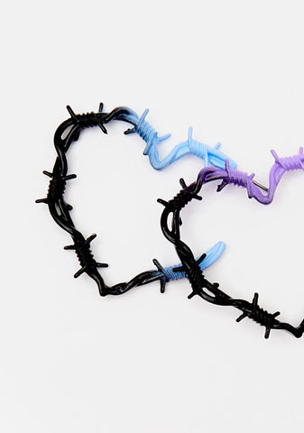 No Precautions Barbed Wire Heart Earrings