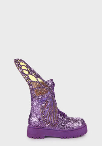 Violet Metamorphic Butterfly Boots
