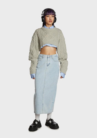 Scholarly Attitude Denim Skirt