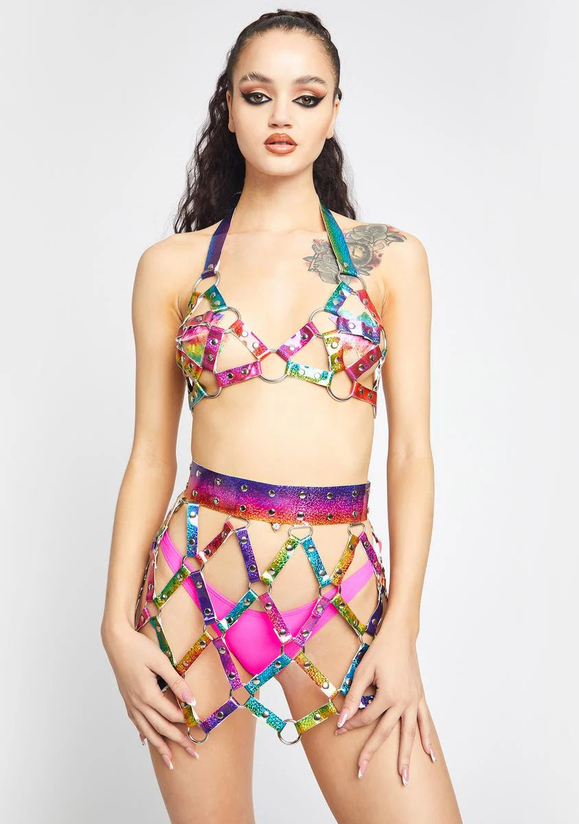 Rainbow Harness Bra Top