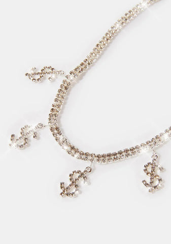 Break The Bank Rhinestone Necklace