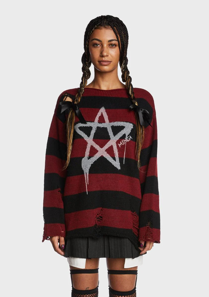 Pentagram Star Striped Sweater