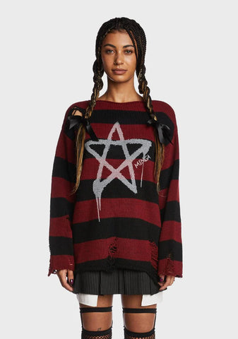 Pentagram Star Striped Sweater