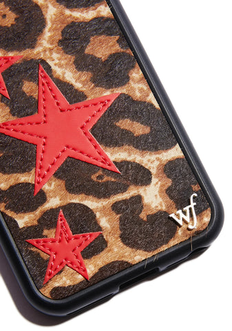 Leopard Red Stars iPhone Case