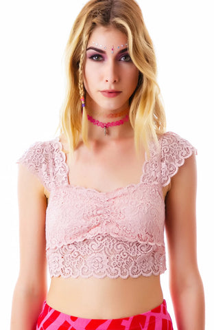 El Dorado Lace Crop Top - Light Purple