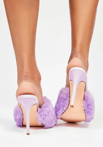 Purple Shellie Fluffy Heels
