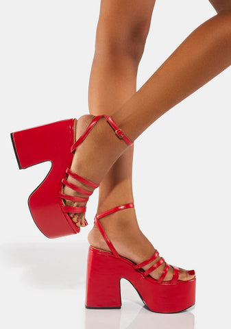 Red Tornado Platform Heels
