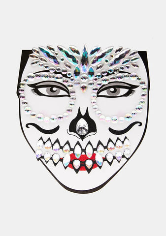 Dead But Glam Skull Face Gems