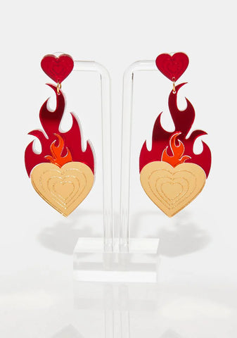 Burning Love Dangly Earrings