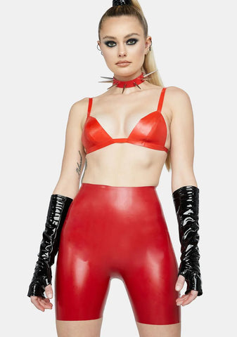Red Latex Panty Shorts