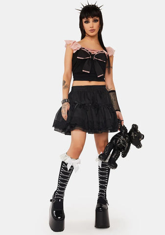 Sexy Pink Doll Bow Top