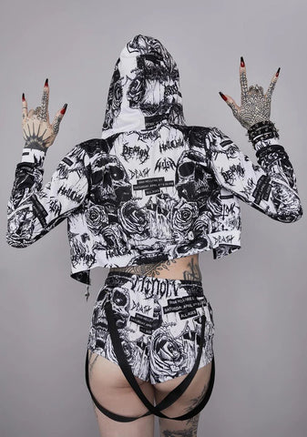 Thrash Into Me Cropped Hoodie