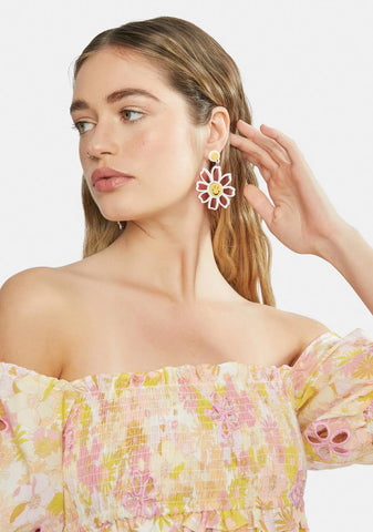 Sweet See Clearly Now Flower Drop Earrings
