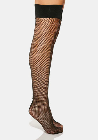 Late Good Rockin' Tonight Backseam Fishnet Tights