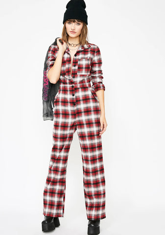 Cozy Daze Plaid Jumpsuit