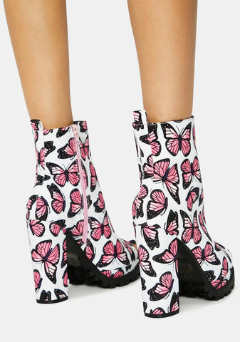 Butterfly Downtown Dive Peep Toe Heels