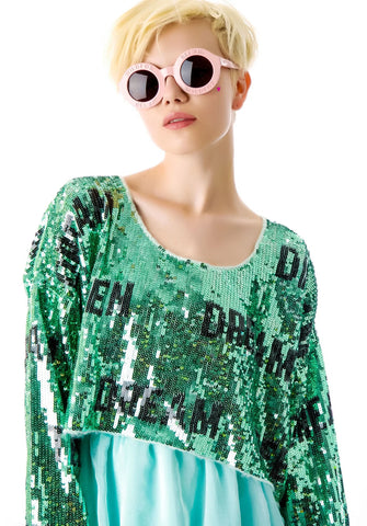 Teen Dream Billy Crop Sweater - Pink