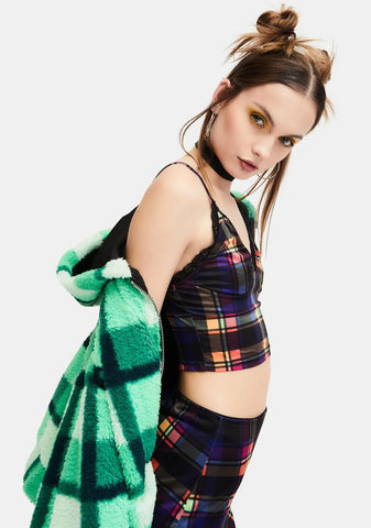 Running Wild Plaid Crop Tank