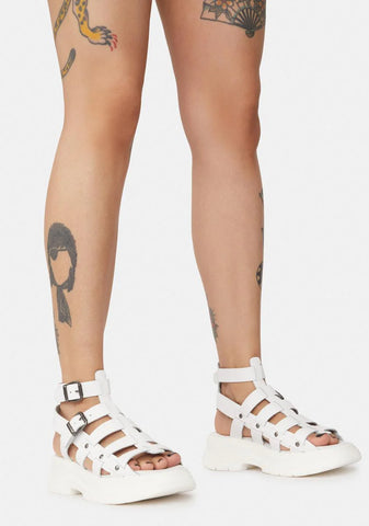White Gia Gladiator Sandals