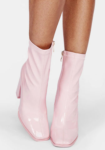 Pink Dillan Patent Booties