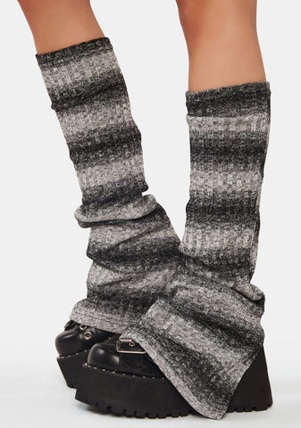 White Daily Striped Leg Warmers